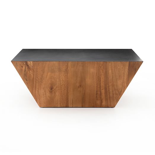 Angled Wood Coffee Table Modern Living Room Furniture West Elm