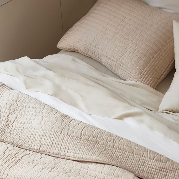 Silky TENCEL™ Pick Stitch Quilt & Shams West Elm