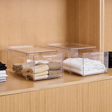 Clear Stackable Sweater Drawer Case of 2, The Container Store