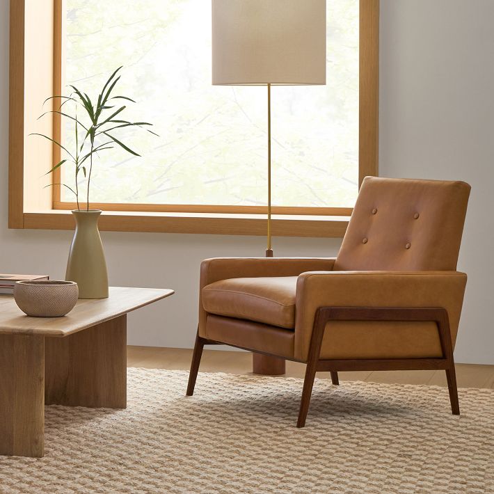 Siena Leather Chair Cushion- texxture Brown