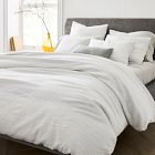 European Flax Linen Graduated Stripe Duvet Cover & Shams | West Elm