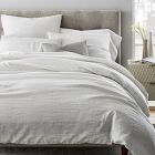 European Flax Linen Graduated Stripe Duvet Cover & Shams | West Elm