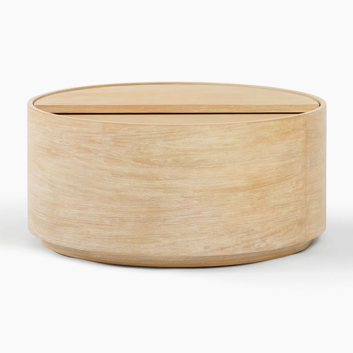 Volume Round Storage Drum Coffee Table, Modern Living Room Furniture