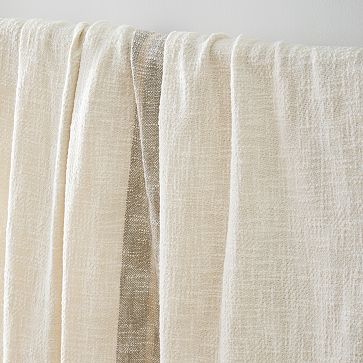 Contrast Border Cotton Slub Throw | West Elm