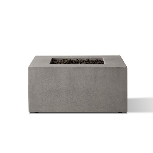 Square 40" Outdoor Concrete Fire Table West Elm