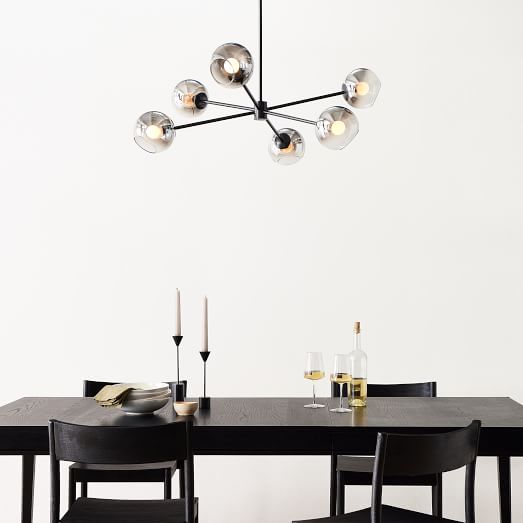 Staggered Glass 6Light Chandelier (37") Metallic Ombre West Elm