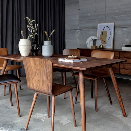 Walnut rectangular store dining table