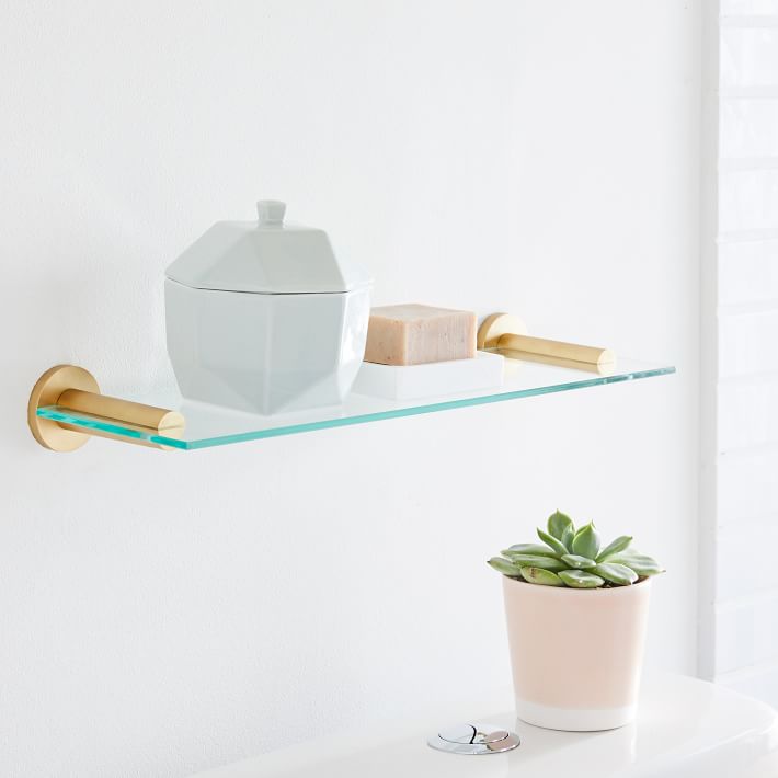 Modern Overhang Glass Bathroom Shelf West Elm