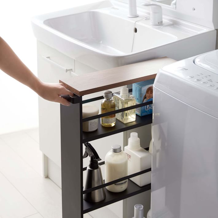 Yamazaki Tower Rolling Slim Bathroom Cart - White