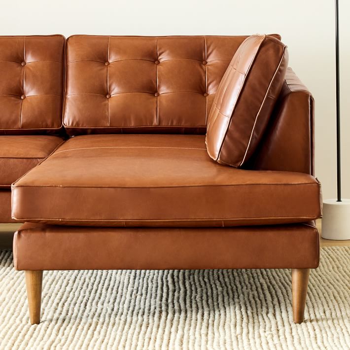 Drake Leather 2Piece Terminal Chaise Sectional (100") West Elm