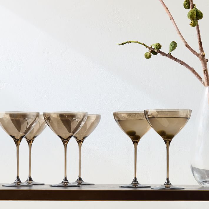Estelle Hand-Blown Colored Martini Glasses (Set of 6)