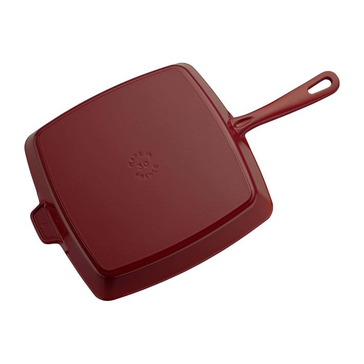 Staub 12 Cast Iron Square Grill Pan - Cherry