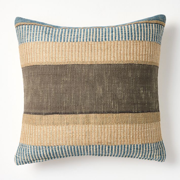 18x18 Throw Pillow Cover: Diagnol Corded Stripe