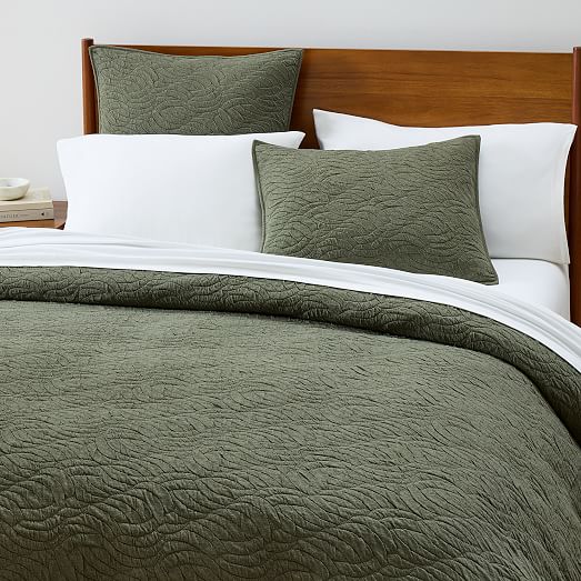 Cotton Cloud Jersey Wave Texture Duvet Cover & Shams West Elm