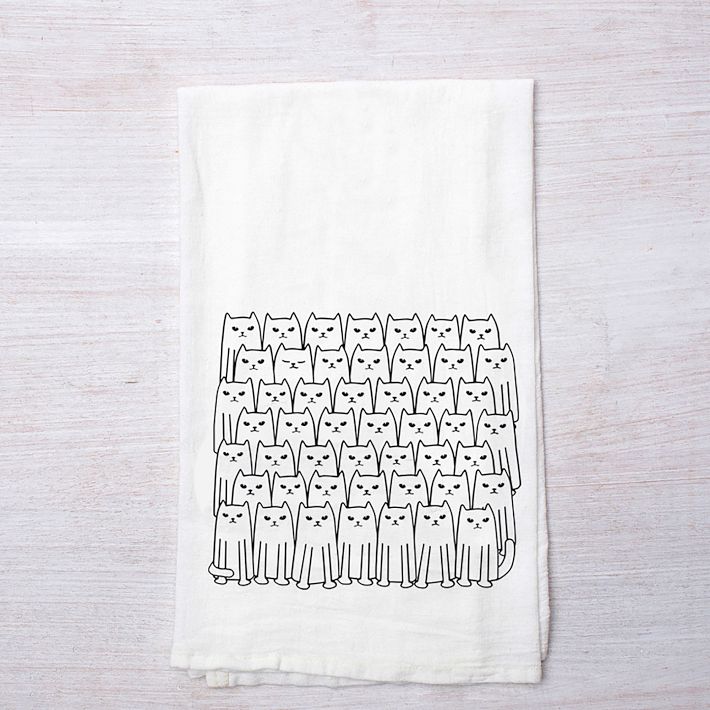 Black Cat Flour Sack Kitchen Towel