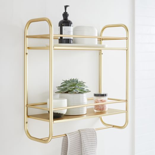 Gold Polished 3-Tier Shelf
