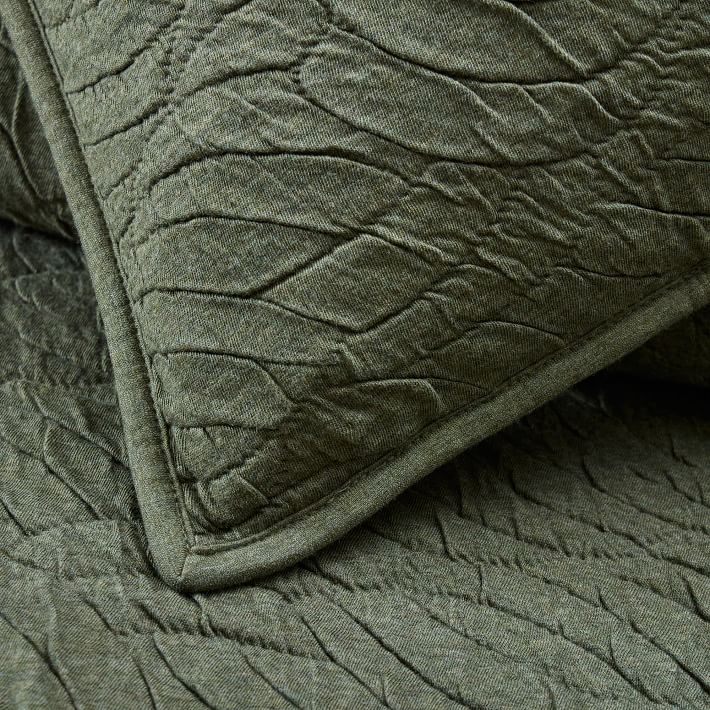 Cotton Cloud Jersey Wave Texture Duvet Cover & Shams West Elm