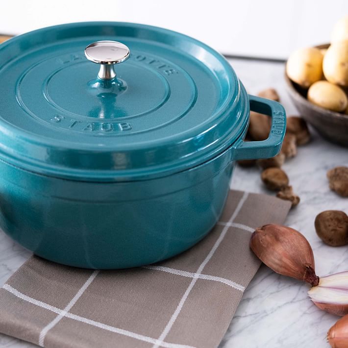 Staub Cast Iron 4-qt Round Cocotte - Turquoise