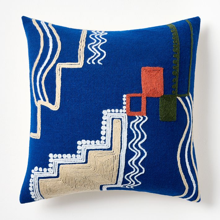 Diego Olivero Wool & Cotton Envelope Embroidered Pillow Cover West Elm