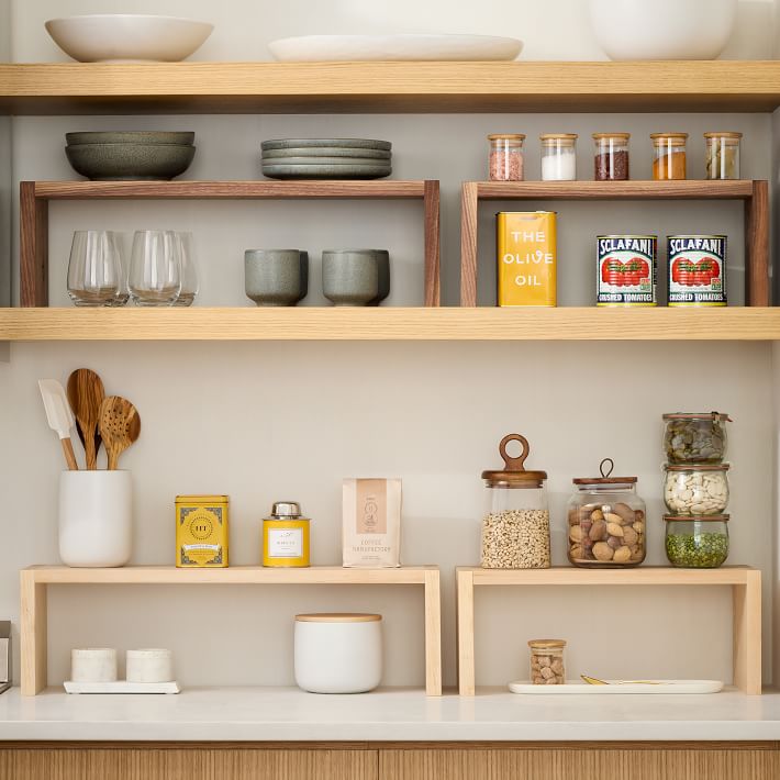 mDesign Corner Stackable Organizer Shelf for Kitchen