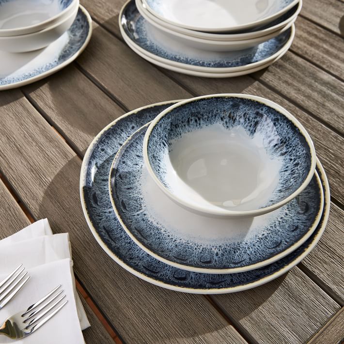 Reactive Glaze Melamine Outdoor Dinnerware (Set of 16) West Elm