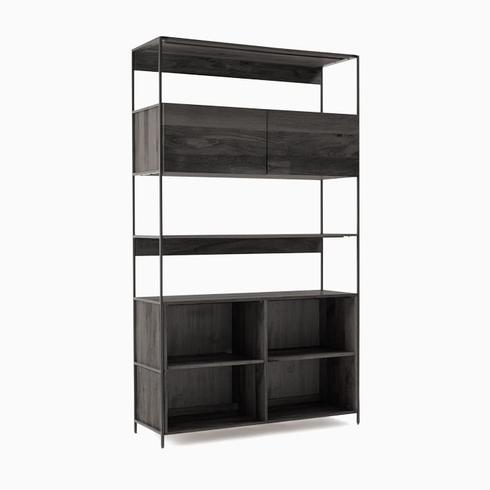 Industrial Open & Closed Storage Bookcase (48