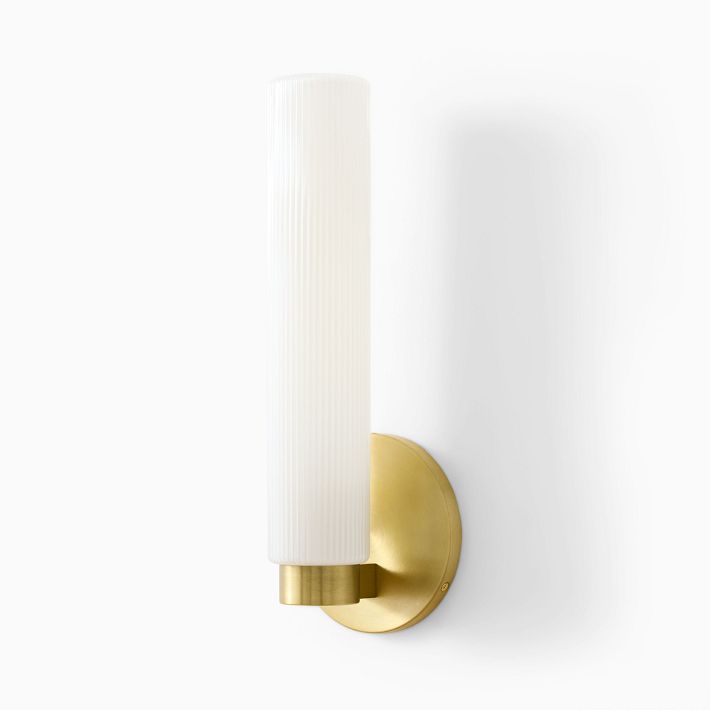 Fluted Glass Indoor/Outdoor Sconce (3") West Elm