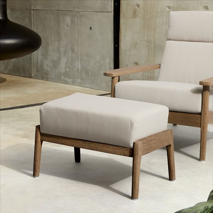 Mid-Century Outdoor Ottoman | West Elm