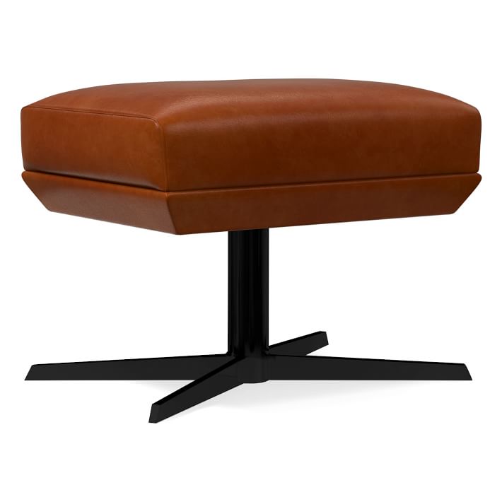 Austin Leather Swivel Ottoman West Elm