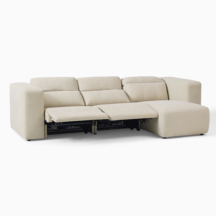 Leo Motion Reclining 3Piece Reversible Chaise Sectional (125") West Elm