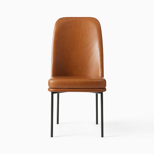 Jack Metal Frame High Back Leather Dining Chair | West Elm