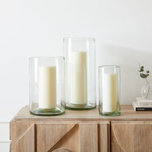 Pure Recycled Glass Candleholders | West Elm