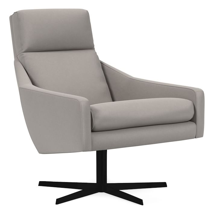 West elm austin on sale leather swivel chair