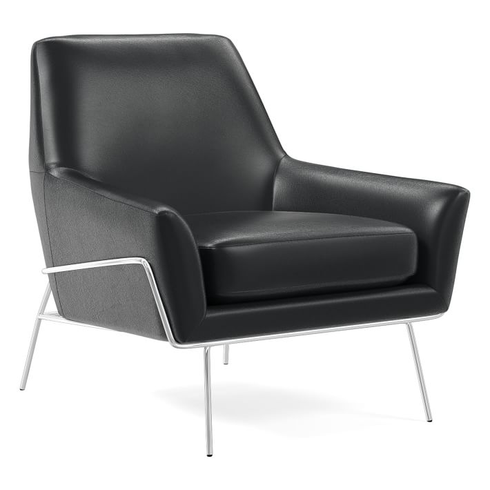 Lucas Wire Leather Chair West Elm