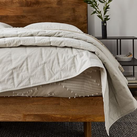 Heathered Cotton Sateen Quilt & Shams West Elm