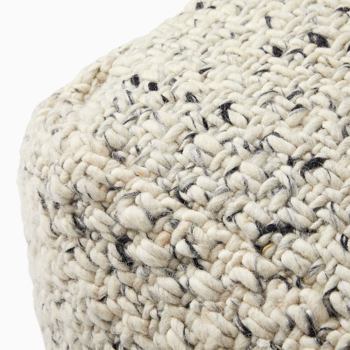Marled Texture Chunky Pouf West Elm