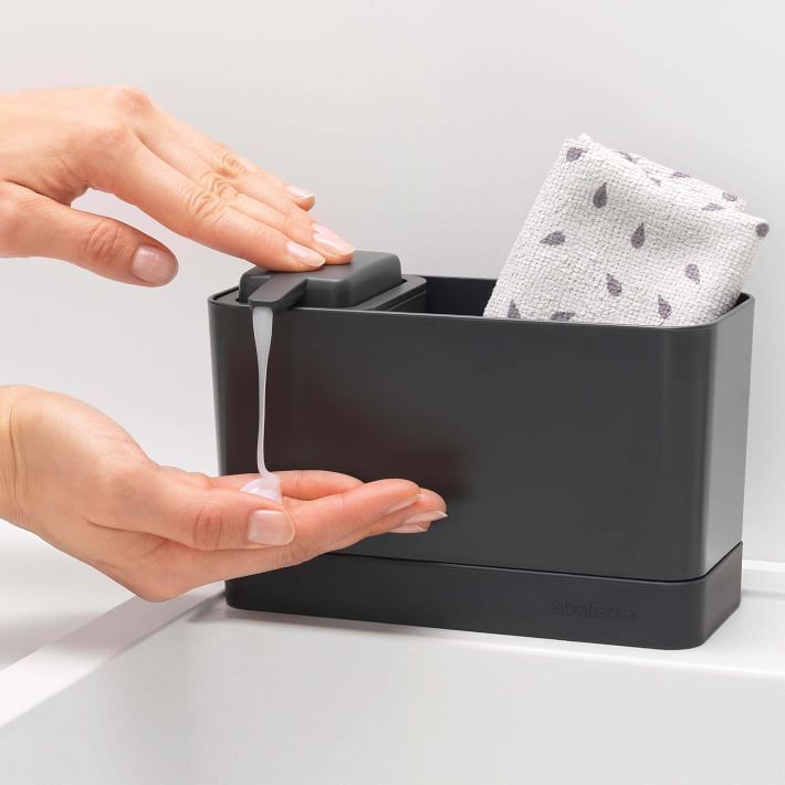 Kitchen Sink Caddy Organiser with Pump Liquid Soap Dispenser