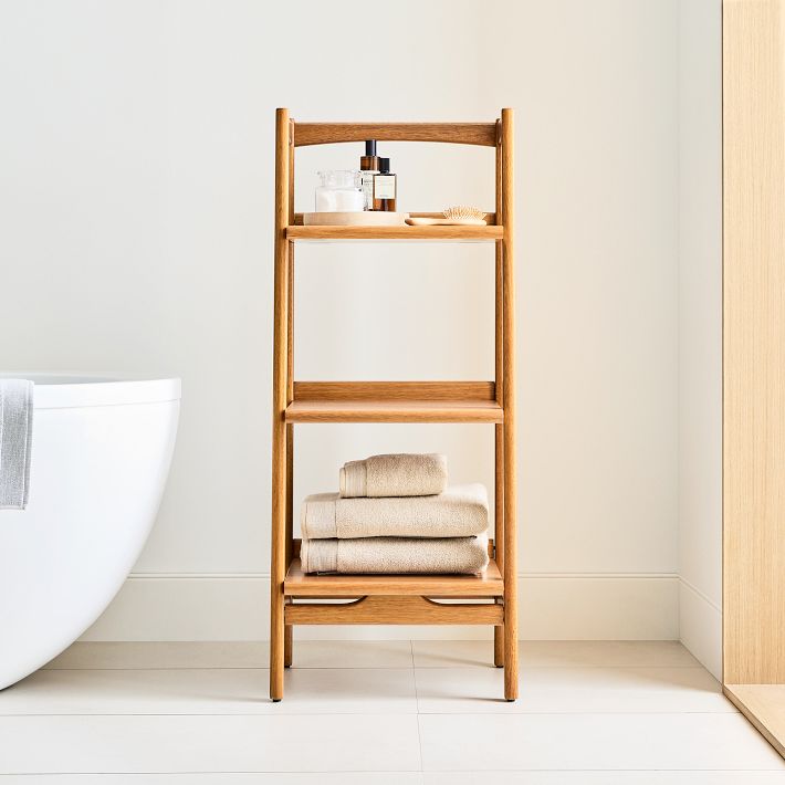 Creative bamboo bathroom shower rack Double shelf