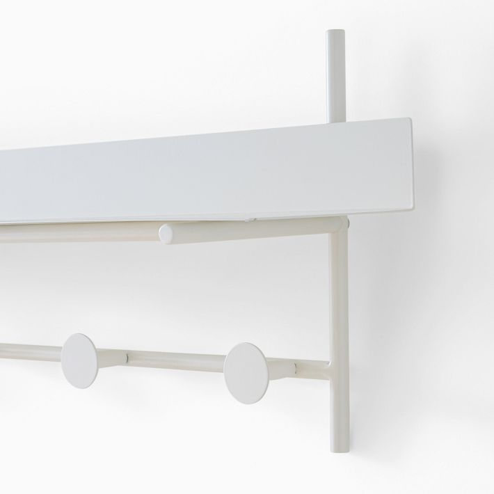 Floating Lines Shelf w/ Hooks West Elm