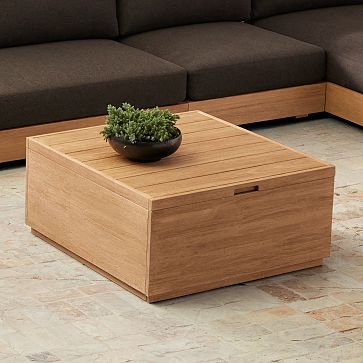 Modern Square Coffee Table with Storage