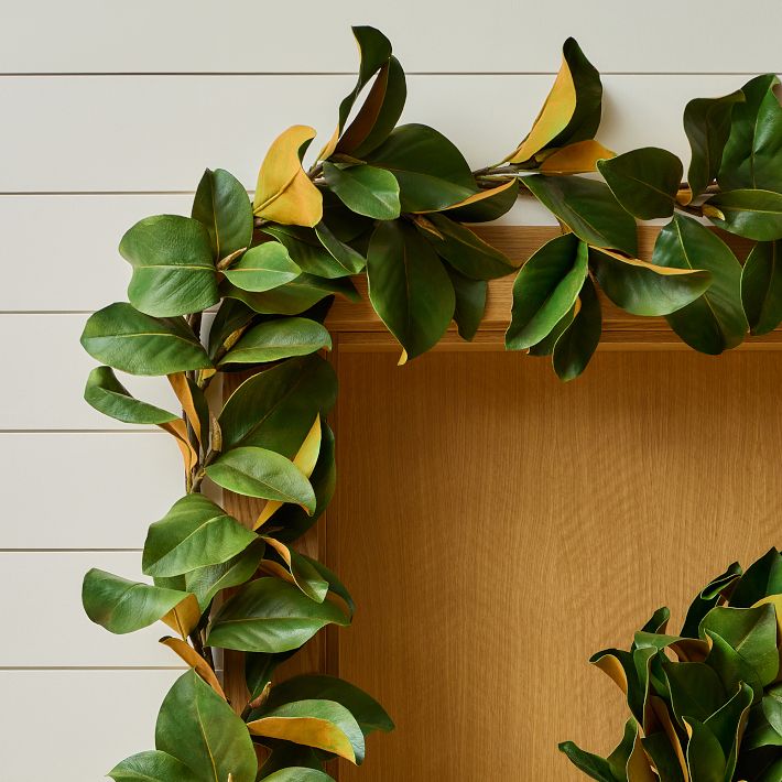 Faux Magnolia Wreath & Garland West Elm