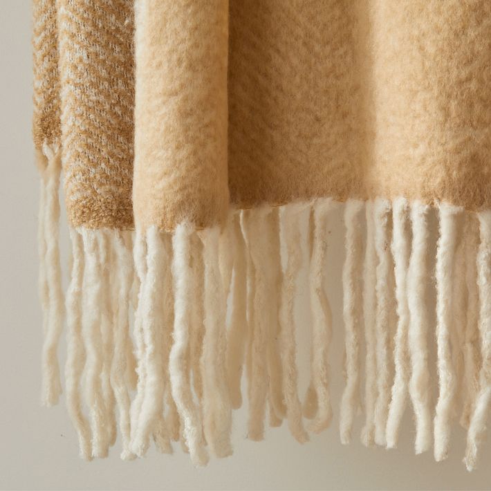 Brushed Herringbone Throw West Elm