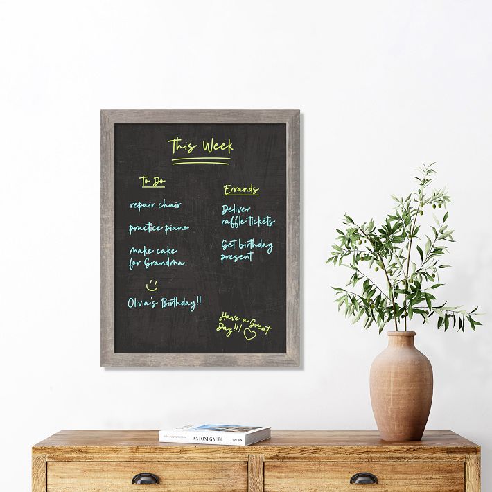 Wooden Table Caddy with Chalkboard