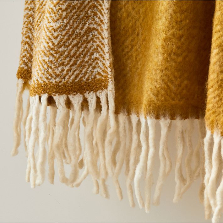 Brushed Herringbone Throw West Elm
