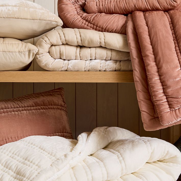 Lush Velvet Linear Comforter & Shams West Elm