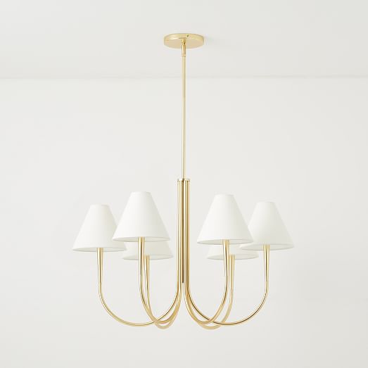 Swoop Arm Chandelier With Shades West Elm   Swoop Arm Chandelier With Shades C 