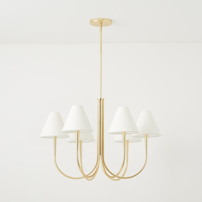 Swoop Arm Chandelier With Shades West Elm   Swoop Arm Chandelier With Shades O 