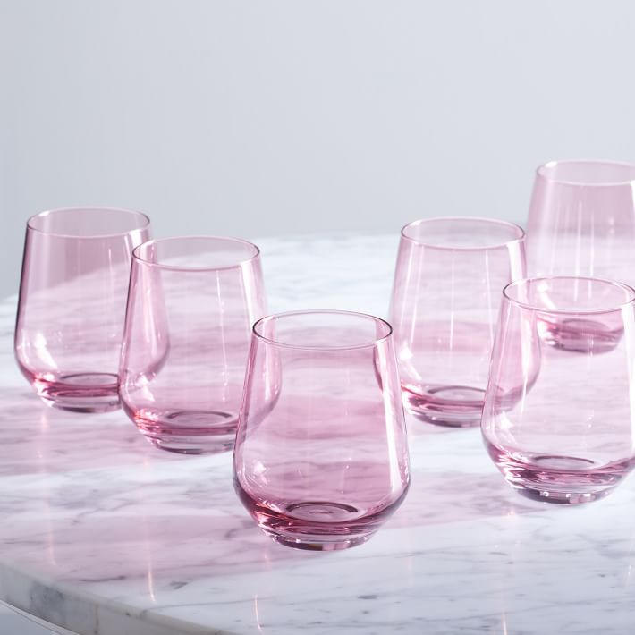 Estelle Colored Glass Stemless Wine Glass (Set of 6) West Elm