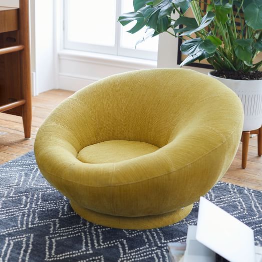 Petite Groovy Swivel Chair West Elm