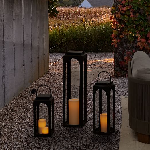 Nara Antique Bronze Metal Outdoor Lanterns | West Elm